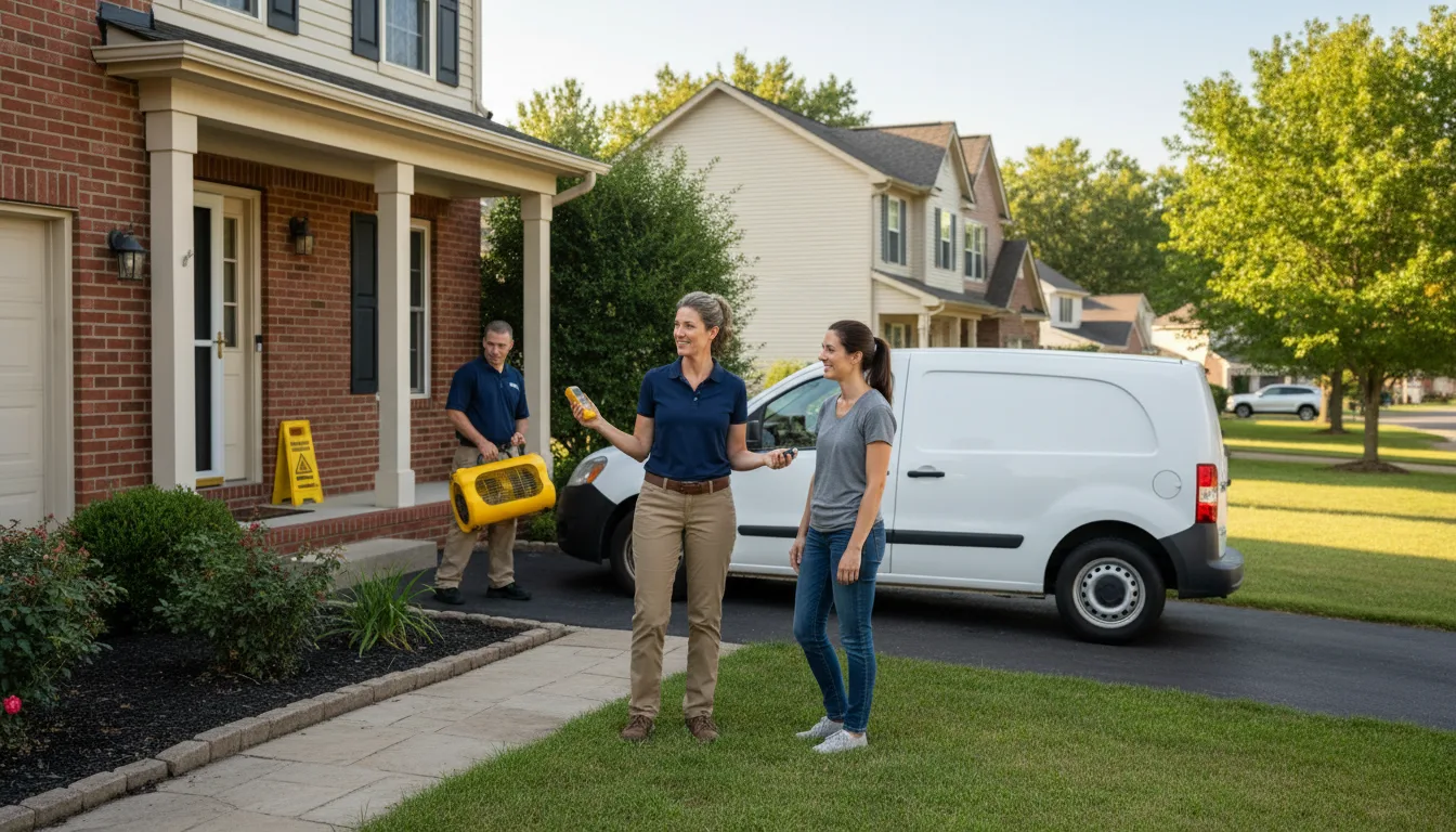 Residential water damage restoration in Elvaston, IL